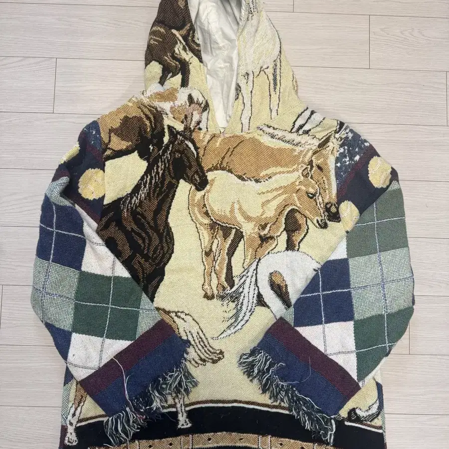 Vintage upcycle blanket hoody 말