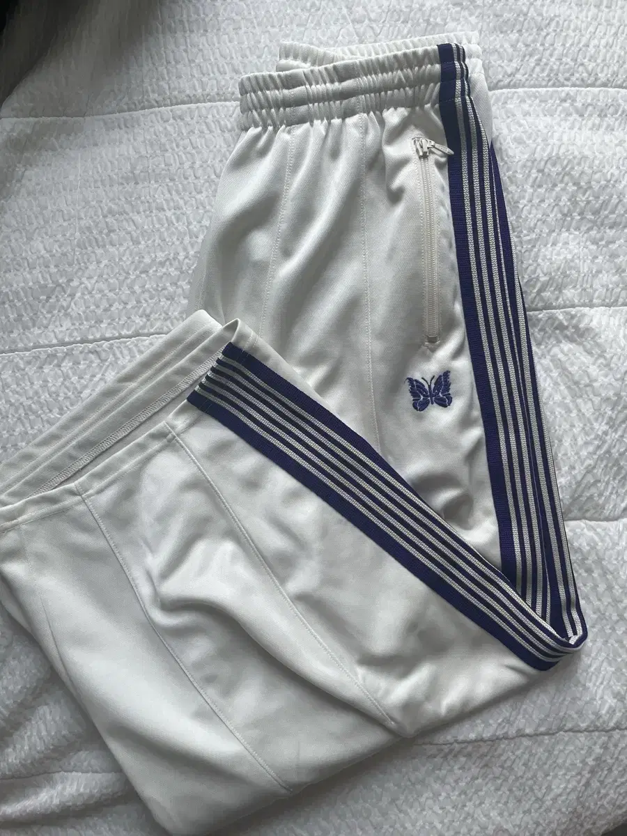 Needles H.D. Track Pants Poly Smooth Ice White Size Small