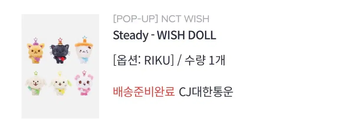 nct wish 리쿠 인형 쿠리 양도