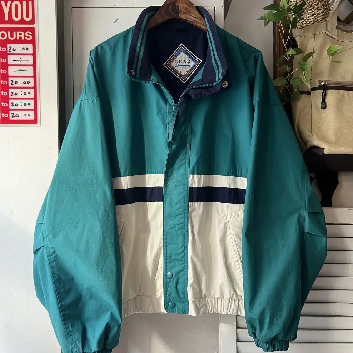 [2XL]90's GEAR USA 빈티지 투톤 나일론 자켓