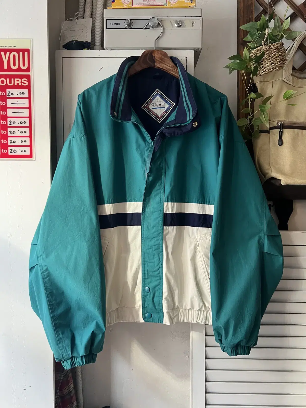 [2XL]90's GEAR USA 빈티지 투톤 나일론 자켓