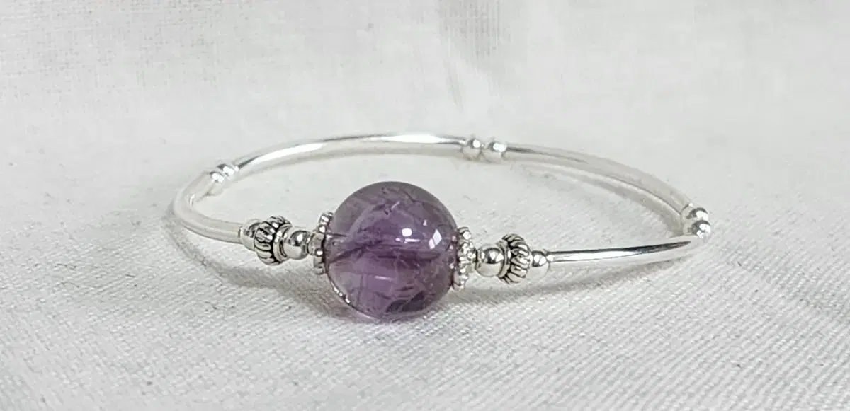 Handmade AA Rainbow Smoky Amethyst Silver Bracelet (925 Silver)