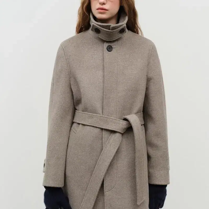 [던스트] UNISEX BELTED WOOL MAC COAT OATMEA