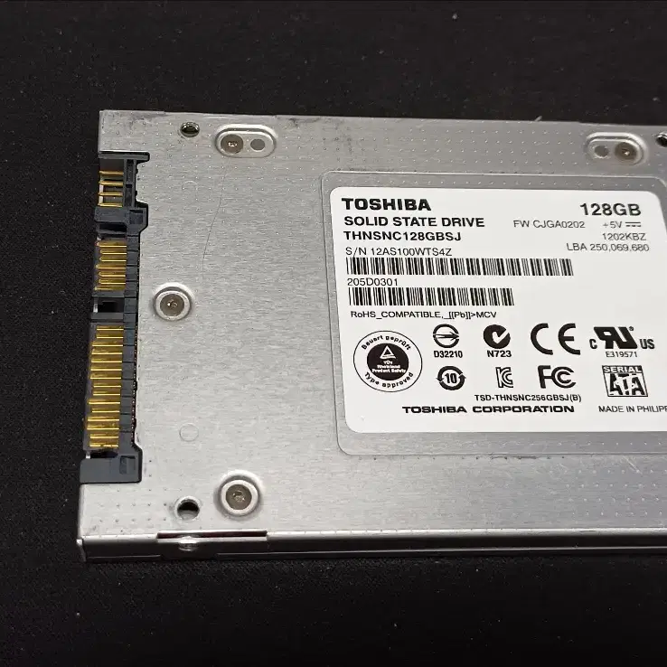 중고. ssd128g 도시바