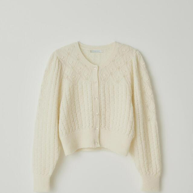 타낫 펄 니트 가디건 T/T Pearl knit cardigan 아이보리