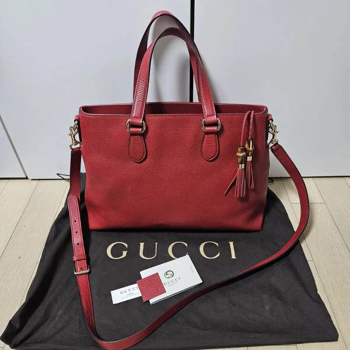 Genuine Gucci Bambu 2way Bag Medium