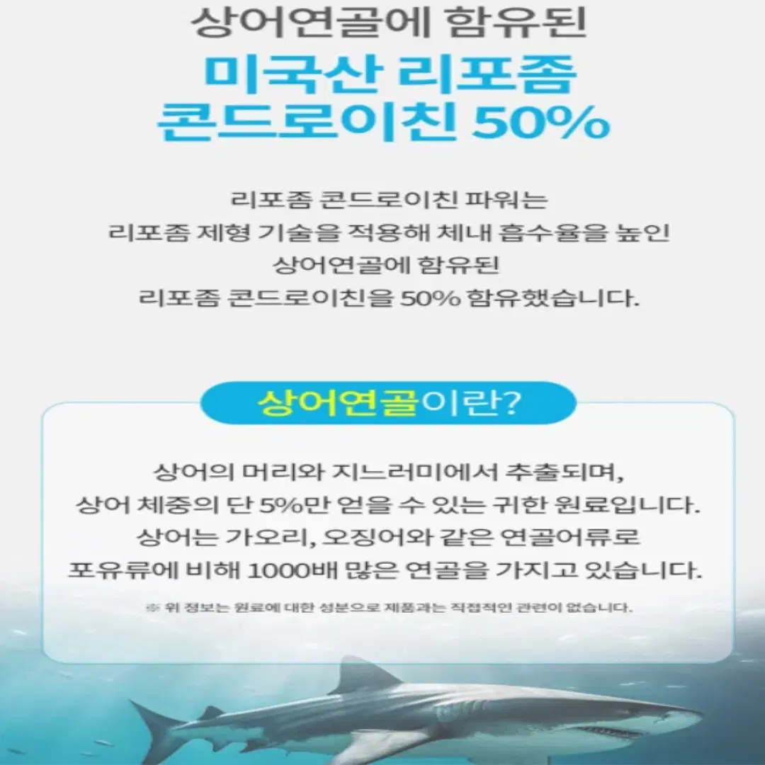 [4개월]상어연골 흡수업 리포좀 콘드로이친 1000mg 대용량 120정