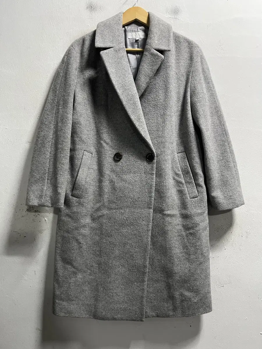 66 OLIVE DES OLIVE Wool Loose-fitting Long Coat Genuine