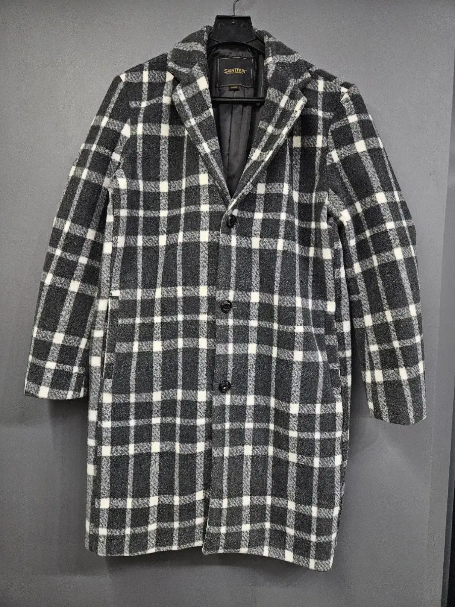 Saint Laurent Striped Check Men's 100 Long Coat