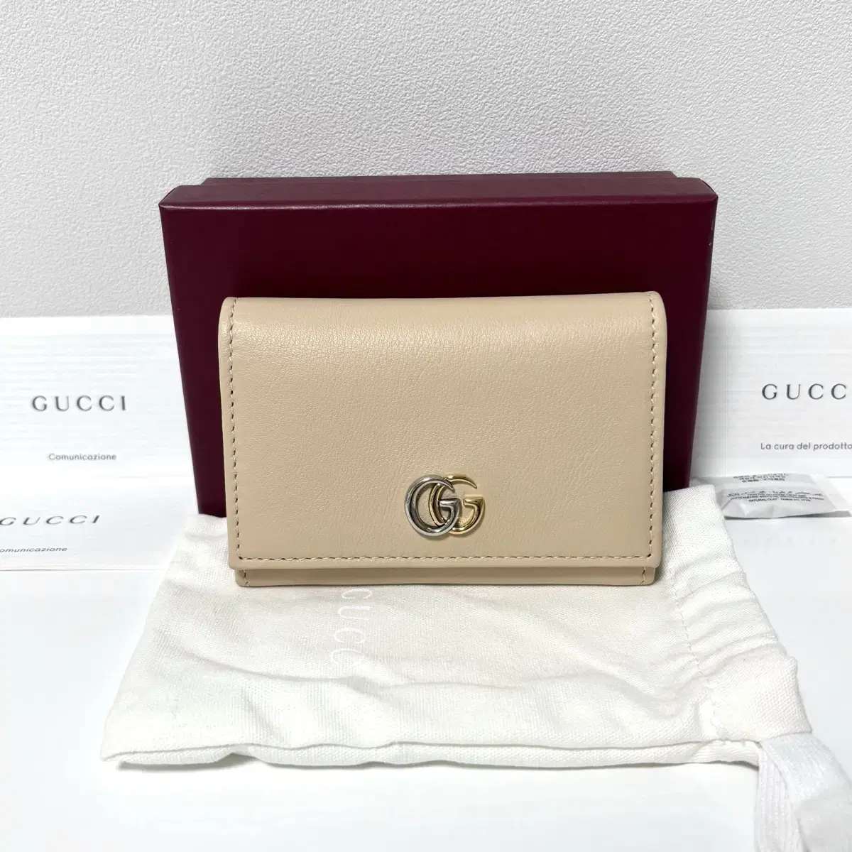 Gucci GG Mamont Two-tone Logo Kard Wallet