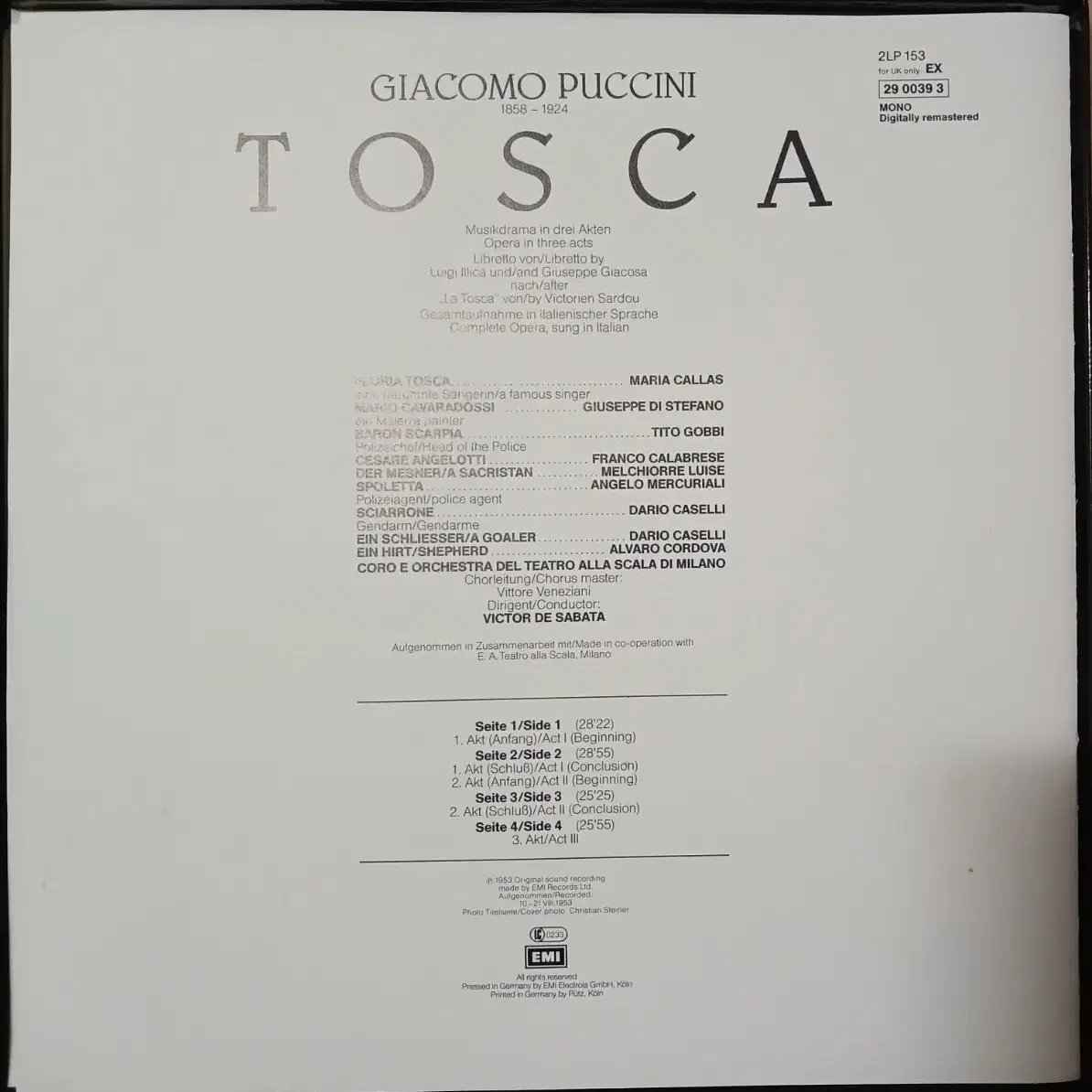 LP maria callas tosca 2lp