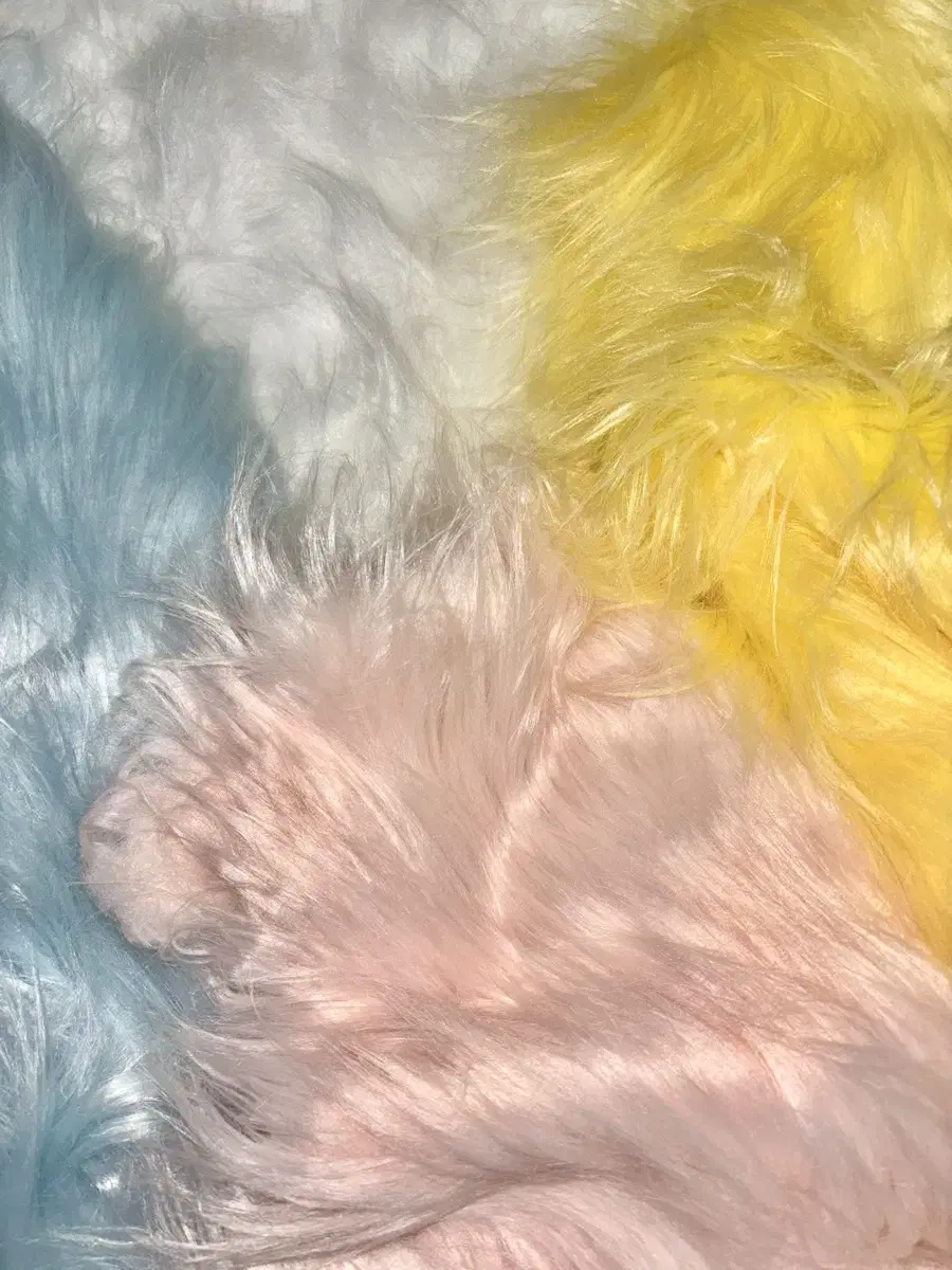 Fursuit Kigurumi 9cm long hair fur fabric pink white blue yellow