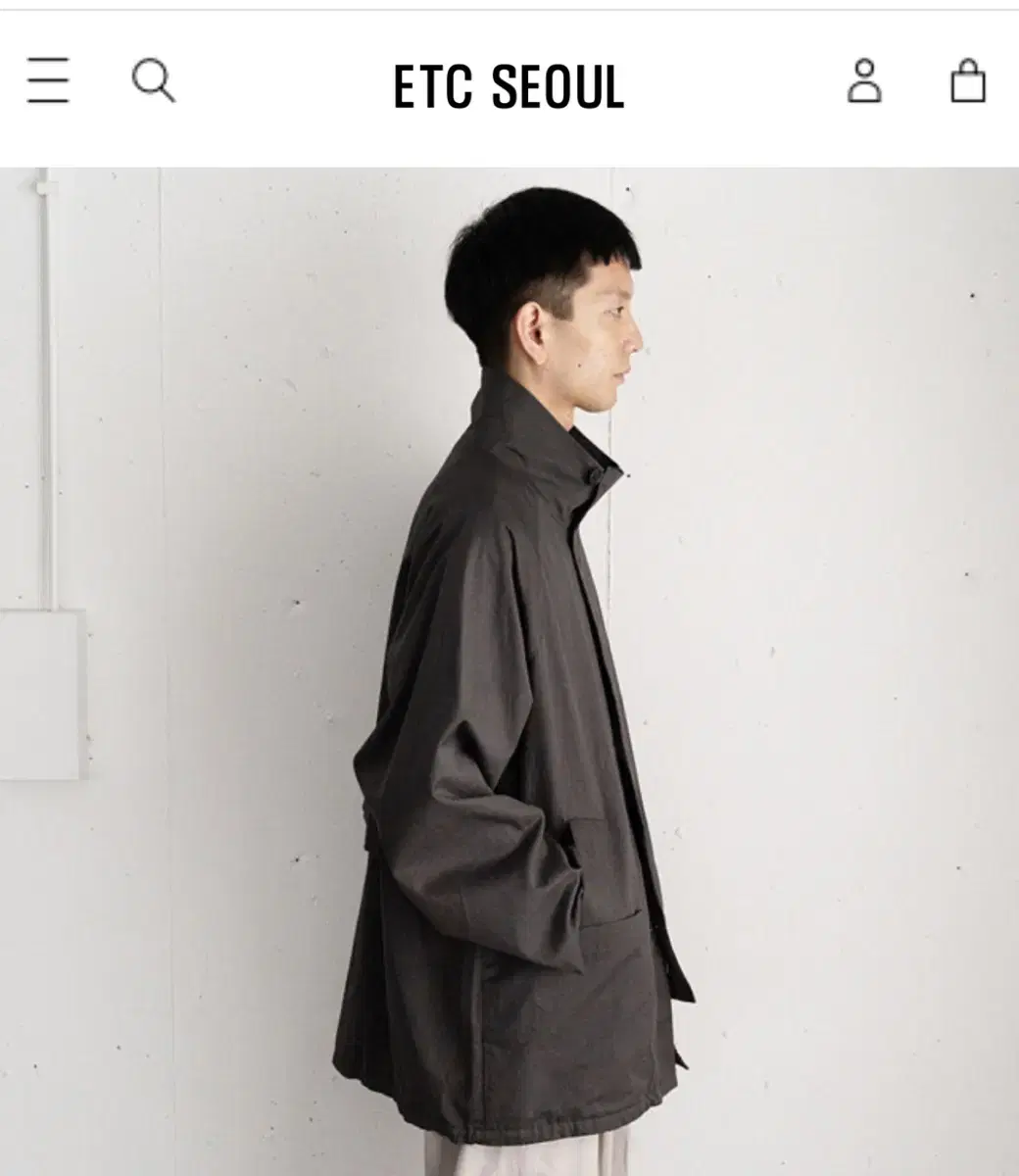 스틸바이핸드 Stand collar half coat 2사이즈(105)