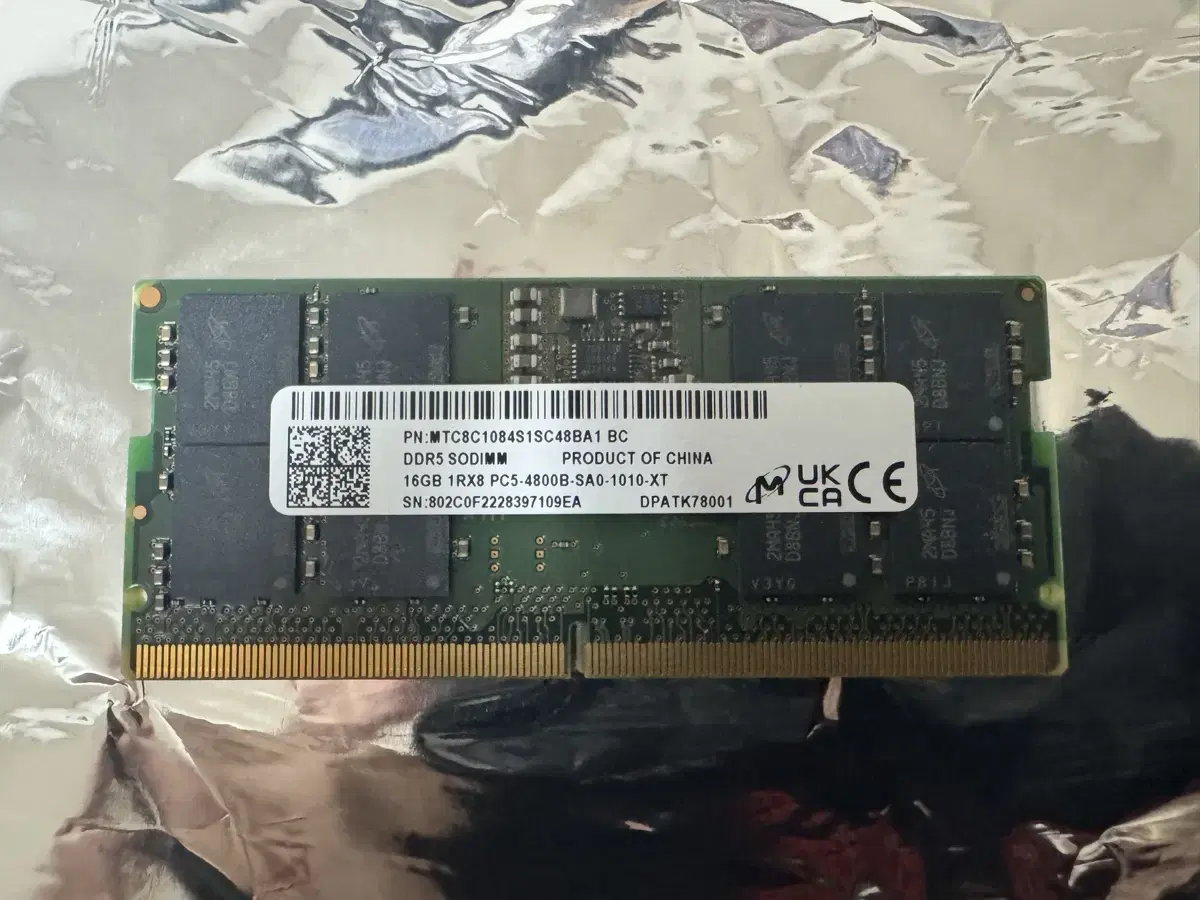 노트북 DDR5 4800 16g(1개)