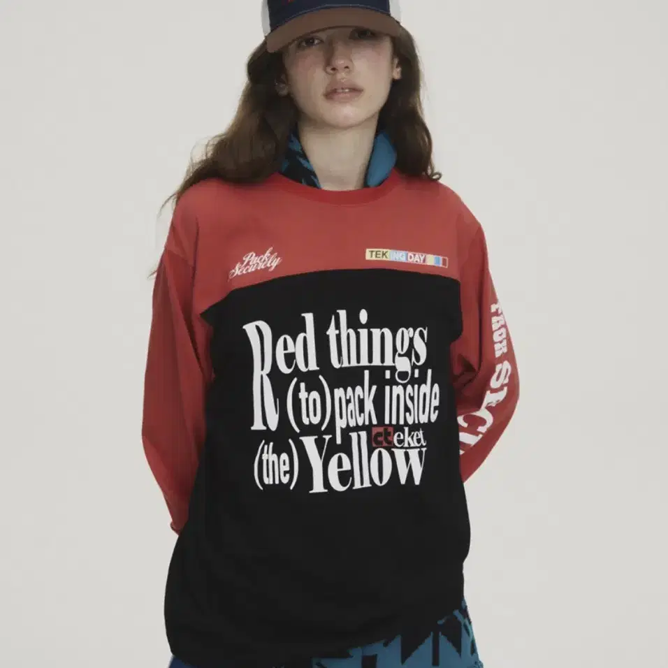 테켓 롱슬리브 taking day L/S tee red