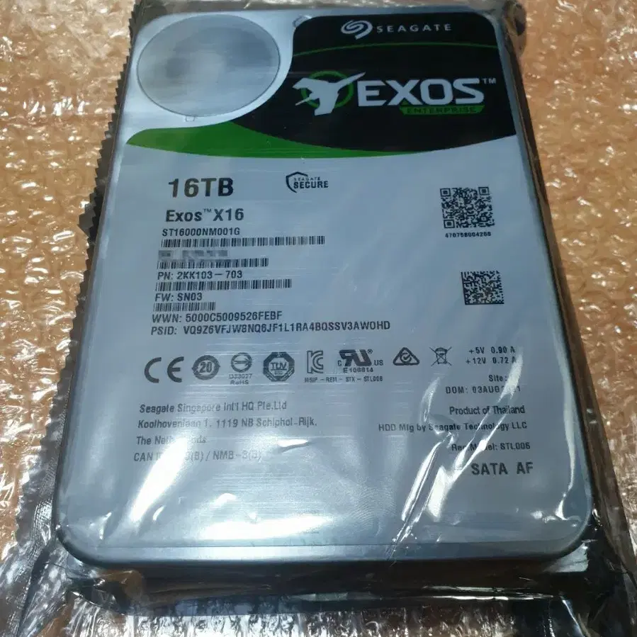 씨게이트-Exos X16(16TB)HDD/미개봉~팝니다