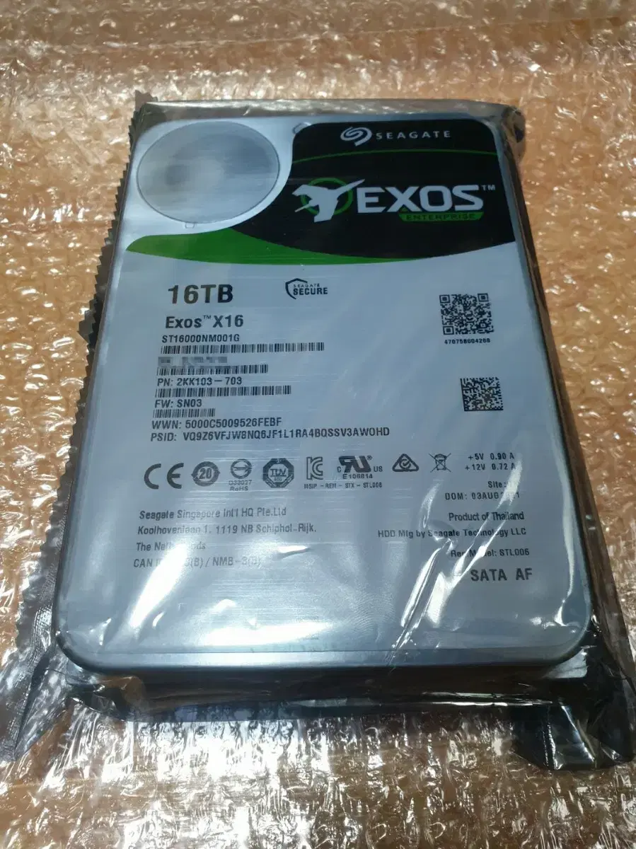 씨게이트-Exos X16(16TB)HDD/미개봉~팝니다