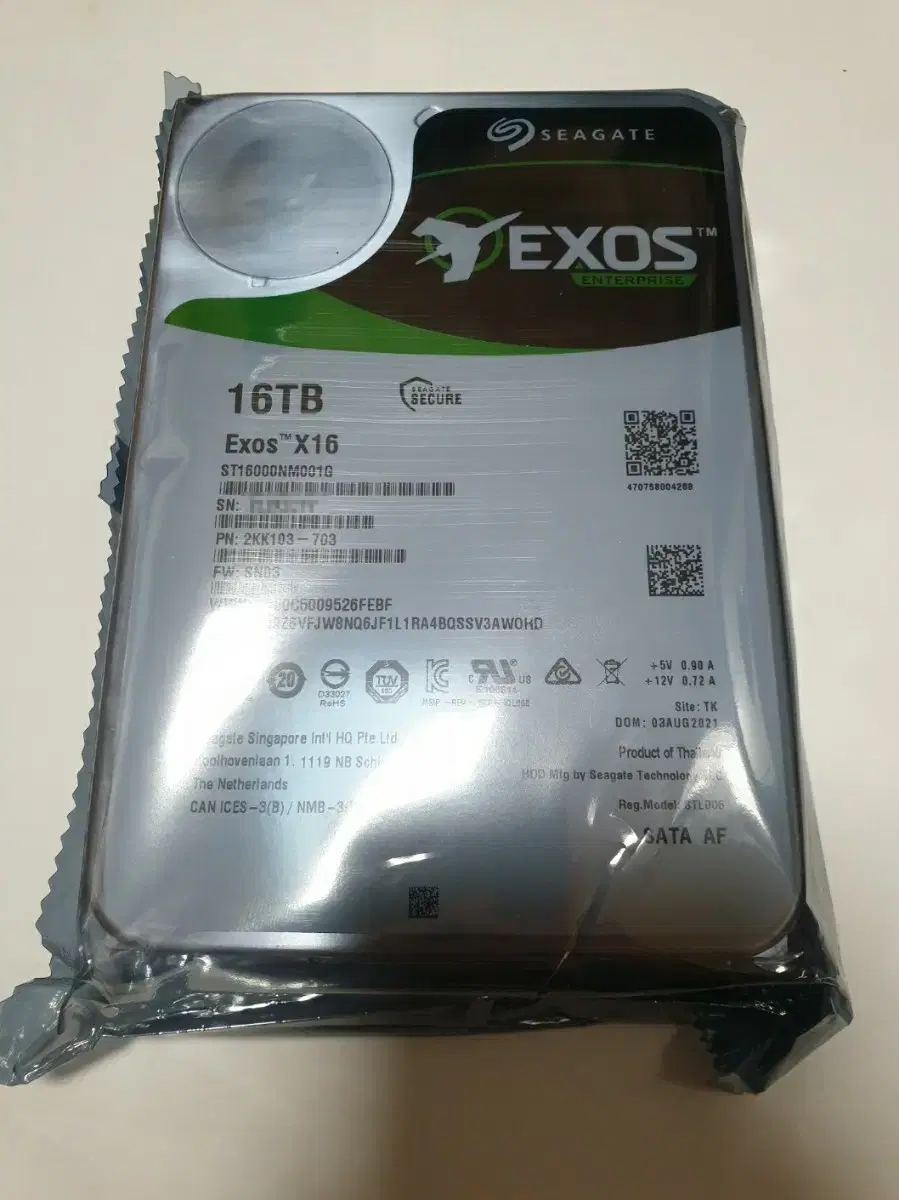 씨게이트-Exos X16(16TB)HDD/미개봉~팝니다