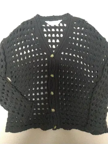 NONSAPIENS 논사피엔스 구멍 뚫기 로우 게이지 가디건 니트