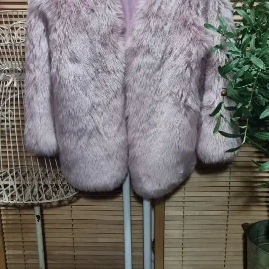 파스텔핑크 fur 코트 오픈형