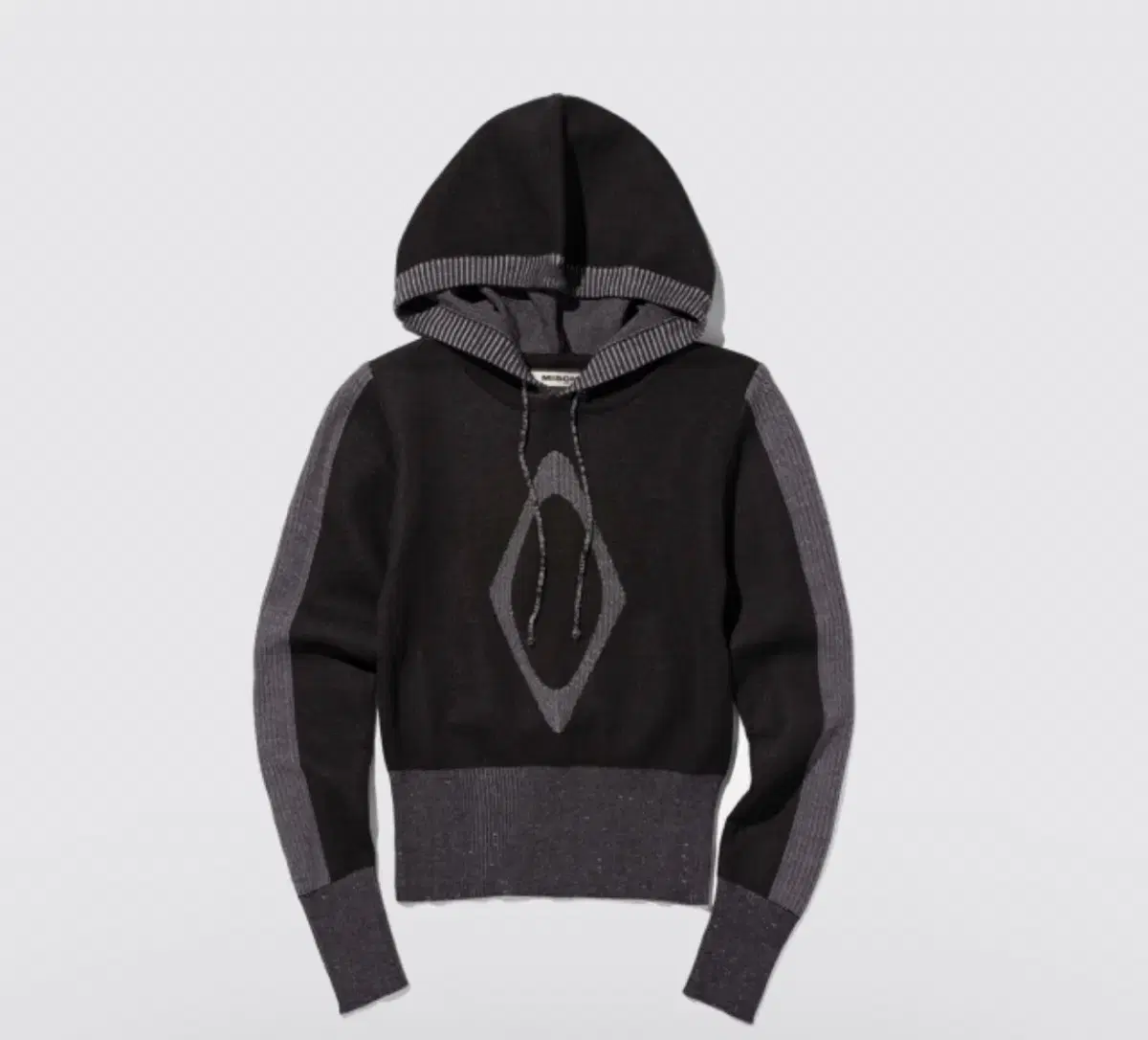 미스치프니트 RHOMBUS KNIT HOODIE-BLACK