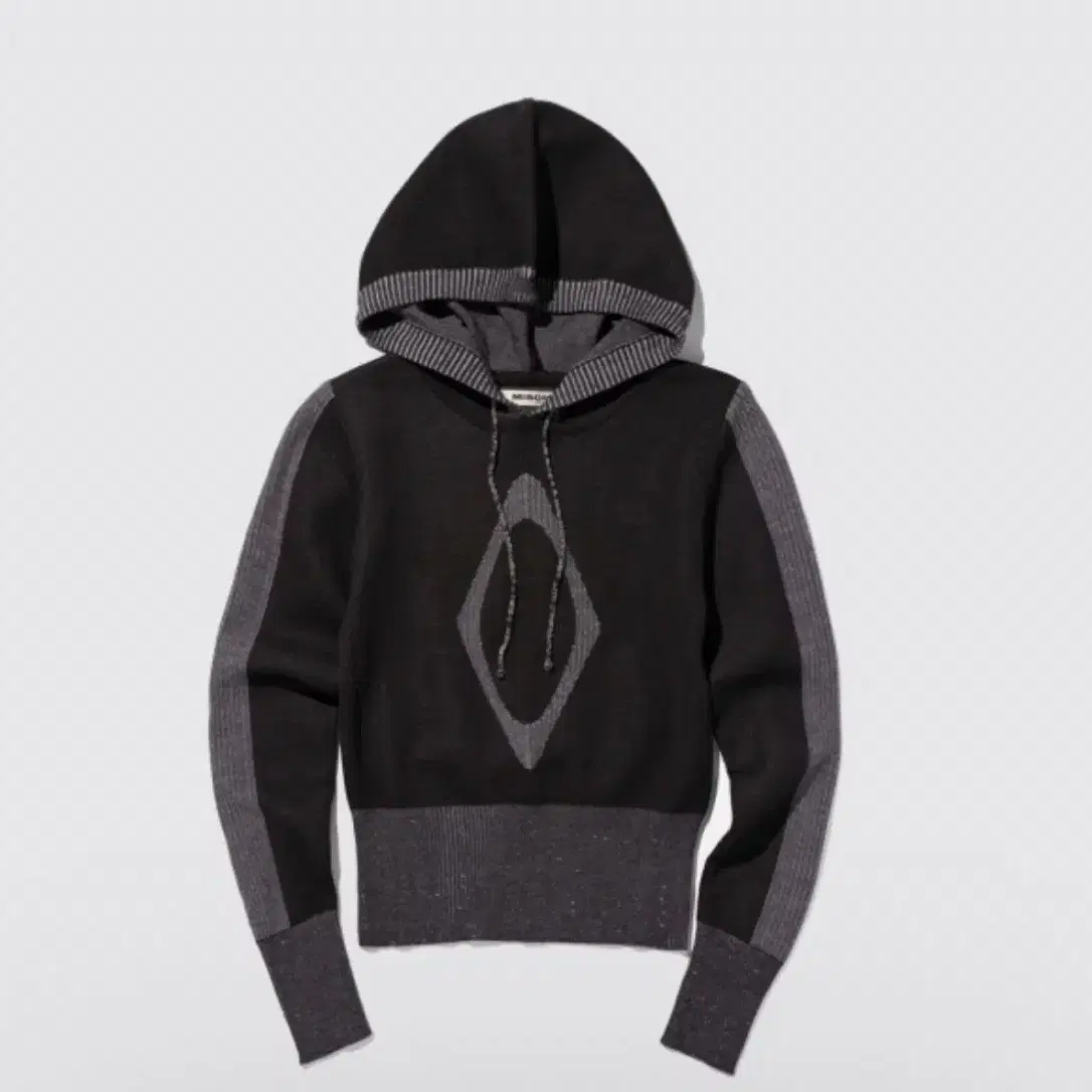 미스치프니트 RHOMBUS KNIT HOODIE-BLACK