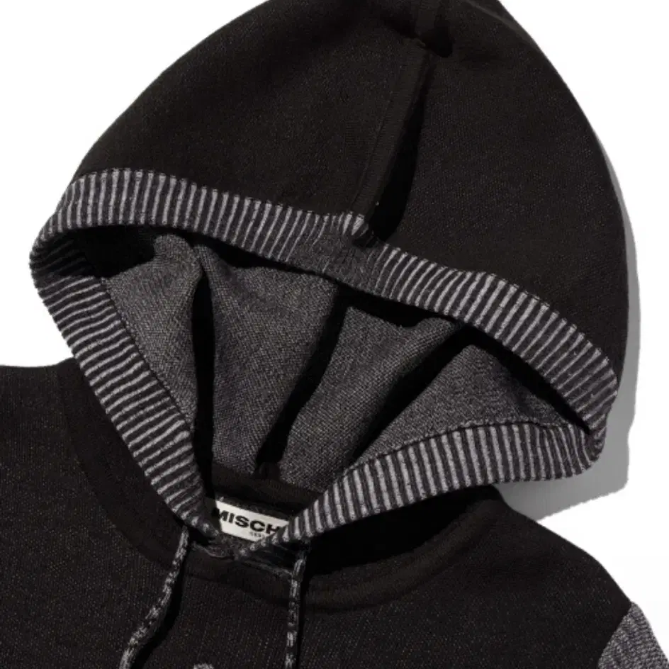 미스치프니트 RHOMBUS KNIT HOODIE-BLACK