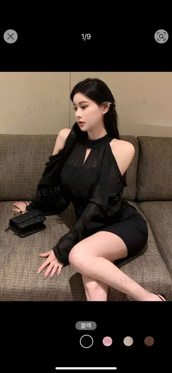 shein 쉬인 블랙 시스루 원피스 연말 원피스 스나계