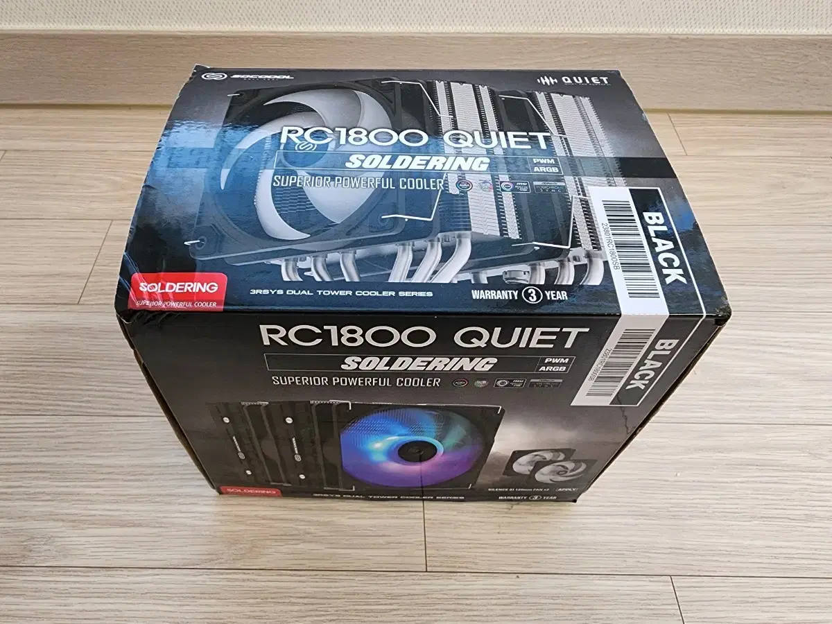 3RSYS RC-1800 Quiet 솔더링 (블랙) CPU 쿨러