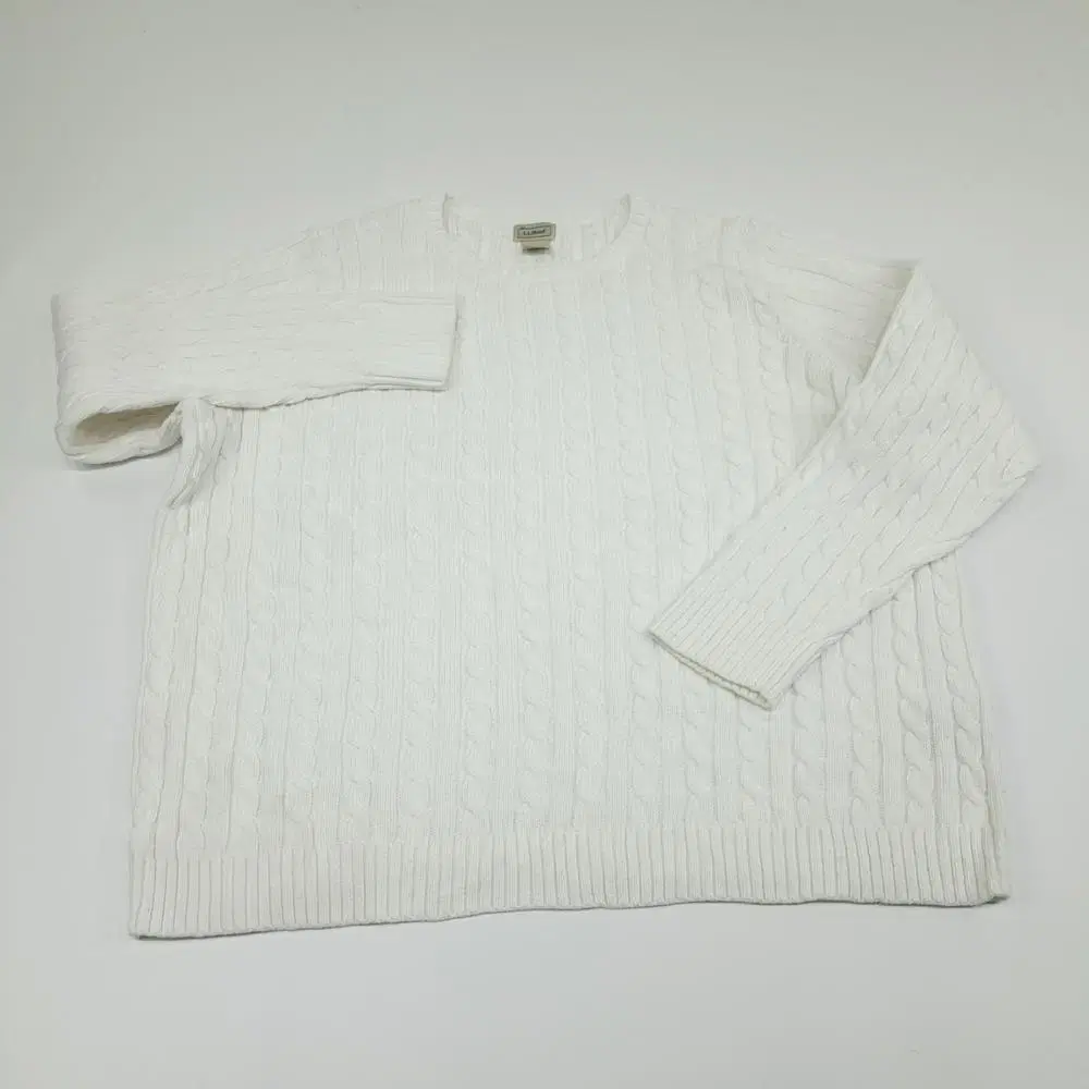 2XL 엘엘빈 꽈배기 화이트 니트 스웨터 knit (CS298)