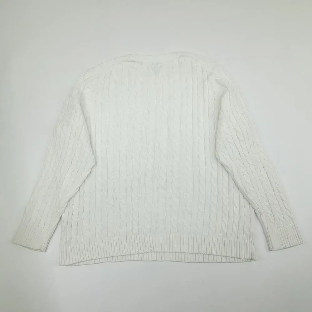 2XL 엘엘빈 꽈배기 화이트 니트 스웨터 knit (CS298)