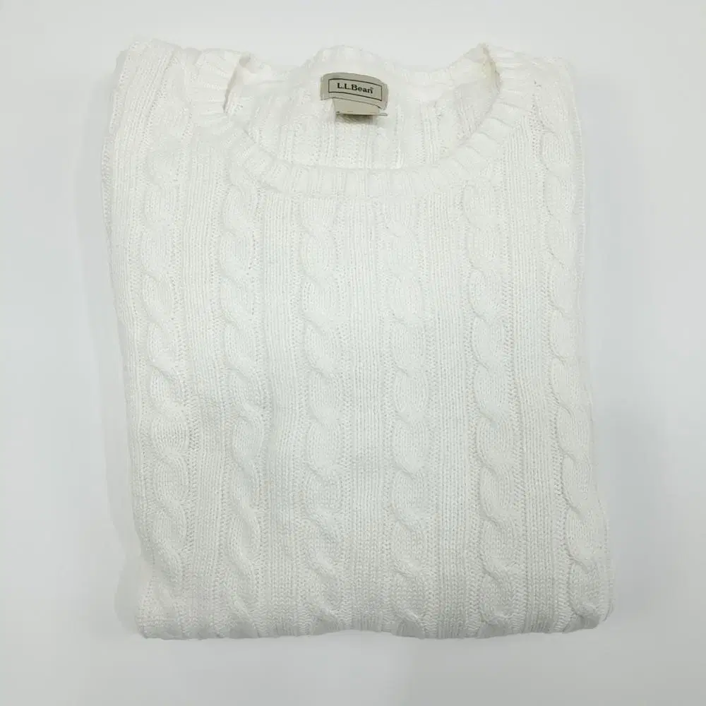 2XL 엘엘빈 꽈배기 화이트 니트 스웨터 knit (CS298)