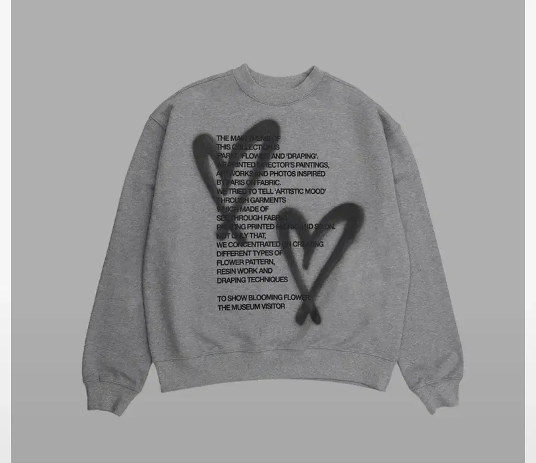 [NEWL] TheMuseumVisitor TheMubi Man-to-Man Heart Spray Printed Sweatshirt