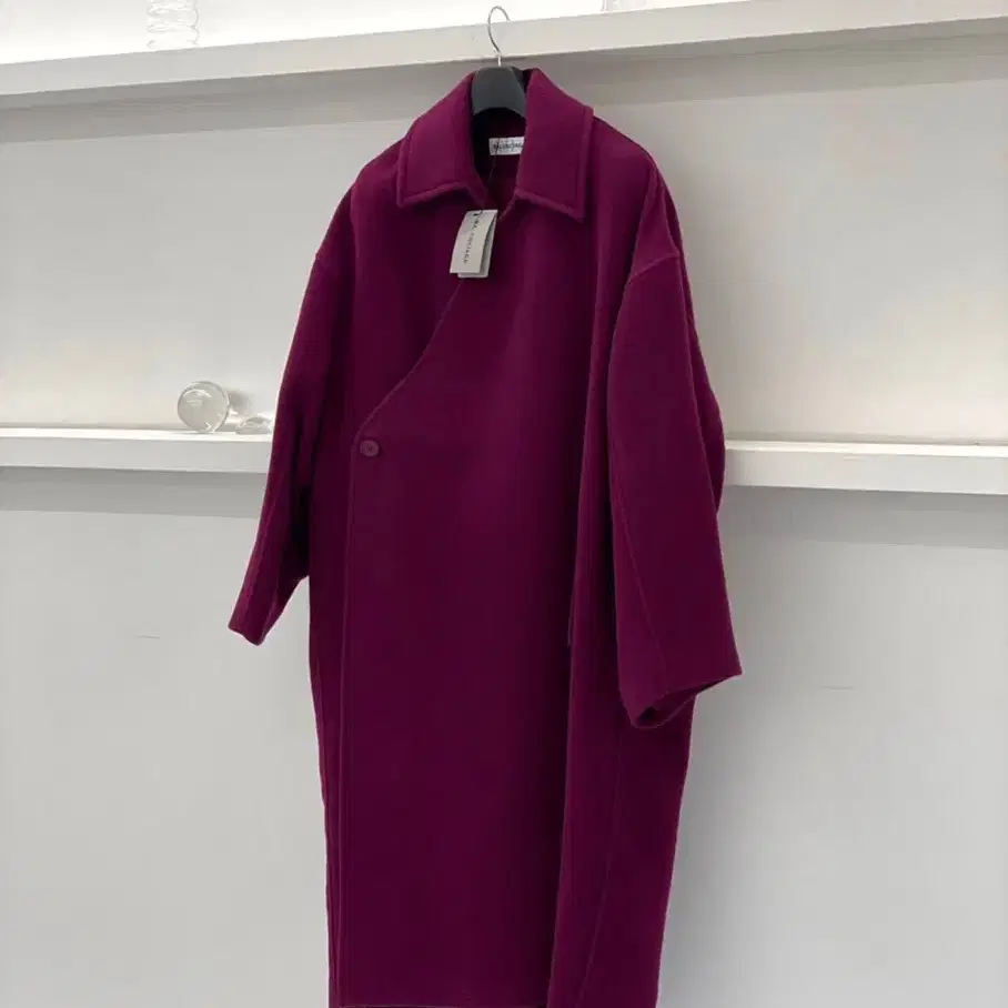 발렌시아가/BALENCIAGA/카멜헤어 오버핏 퍼플코트 Wrap coat