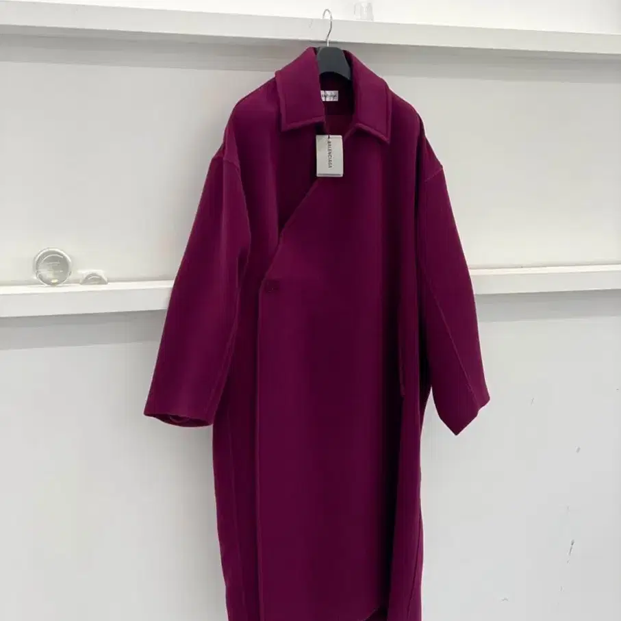 발렌시아가/BALENCIAGA/카멜헤어 오버핏 퍼플코트 Wrap coat