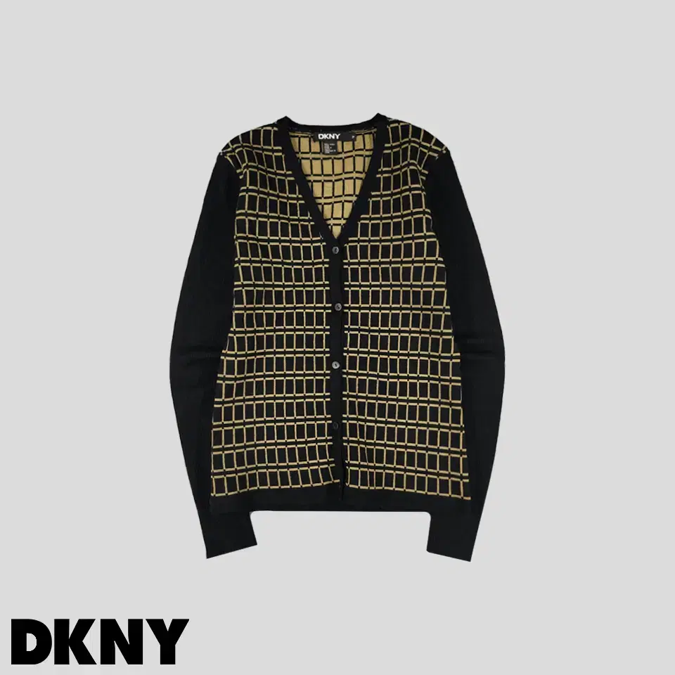 DKNY 디케이엔와이 블랙 베이지 스퀘어패턴 배색 라이닝 올드머니 울10