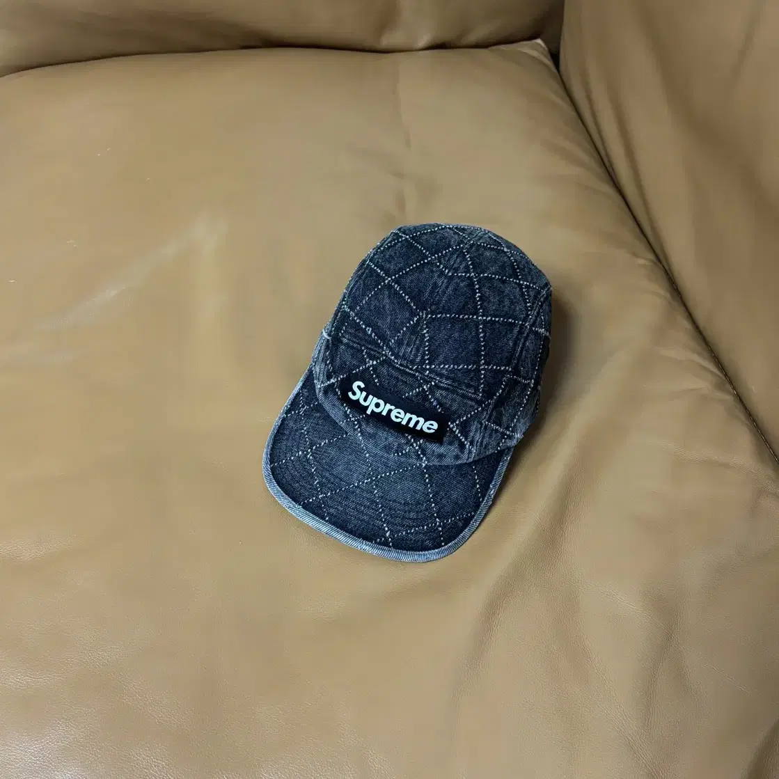 Supreme 슈프림 캠프캡 모자 (Washed Denim Black)