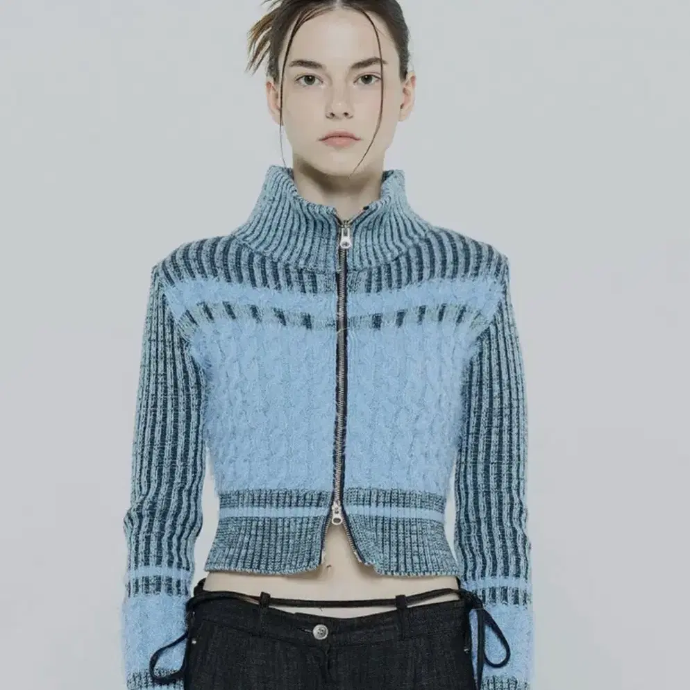 (택포) 라티젠 L6 COLORBLOCK KNIT ZIPUP(BLUE)