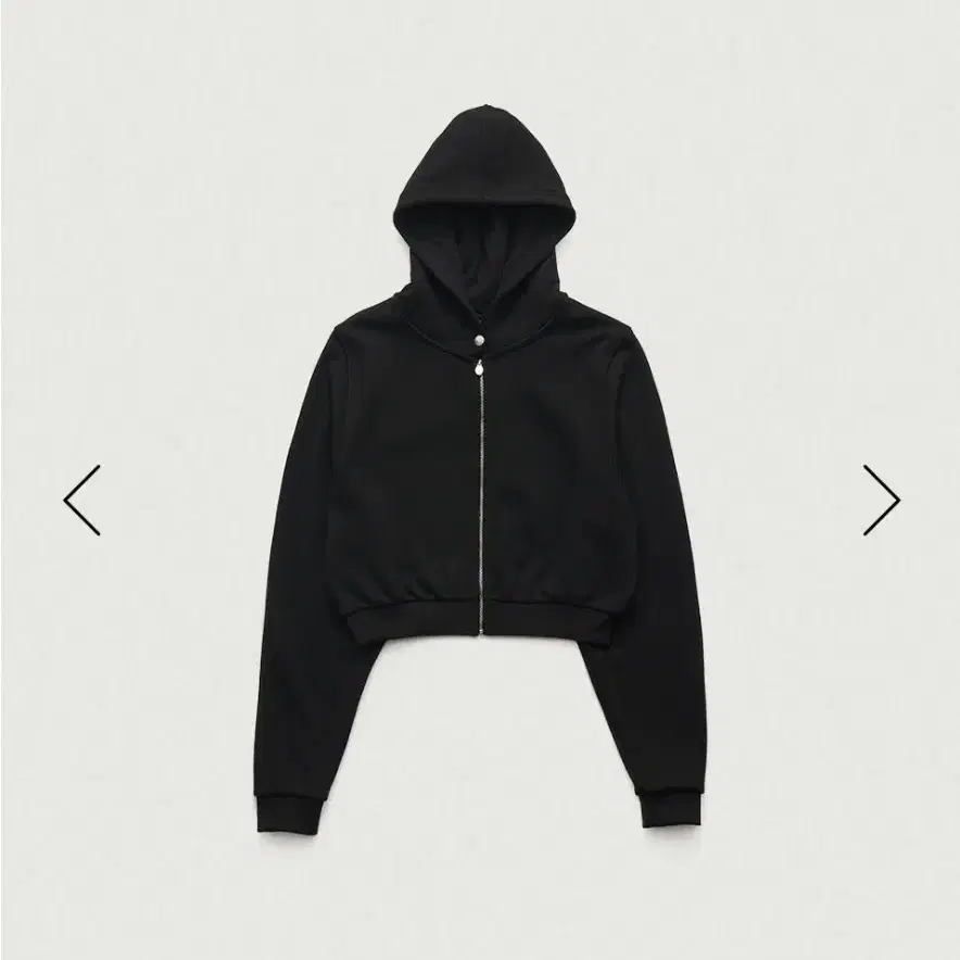 더바넷 Black Square Label Cotton Zip-Up Hoo