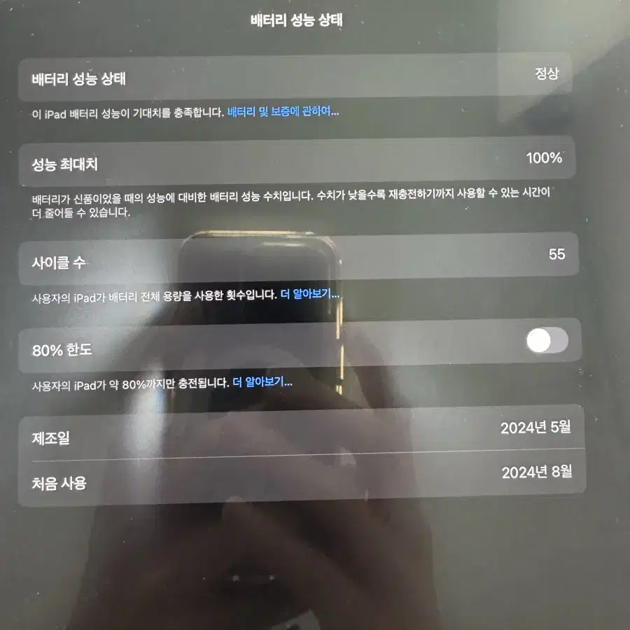 아이패드 에어6 13인치 128기가 100%