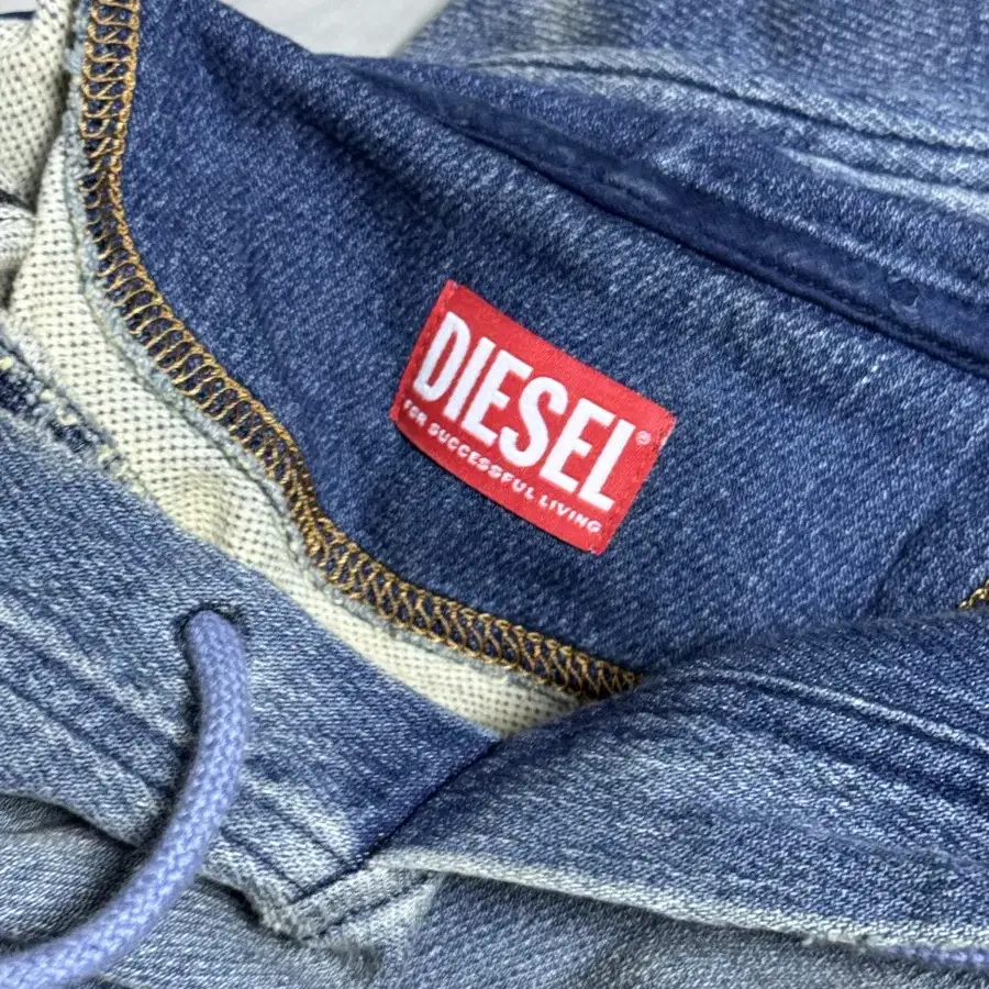 디젤 Diesel 23SS 데님 디스트레스 후드 XL