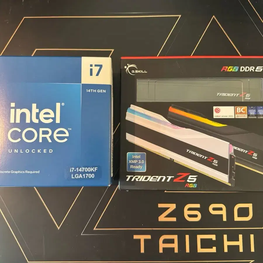 (새상품)Z690 메인보드+i7 14700kf+64gb 지스킬 ram