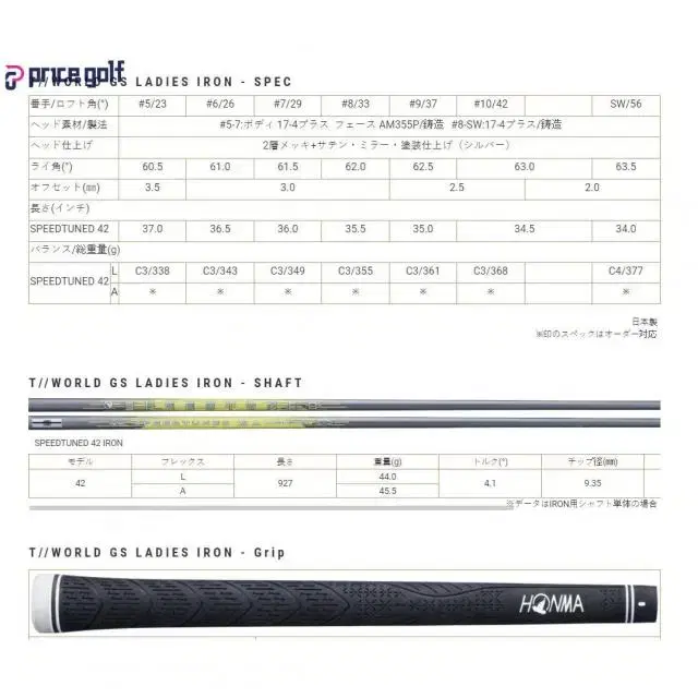 혼마 여성 아이언세트 TW-GS (구성 5,6,7,8,9,10,11...