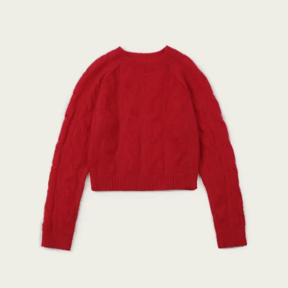 리본빛 RIBBONBIT Praga Cable Knit Red