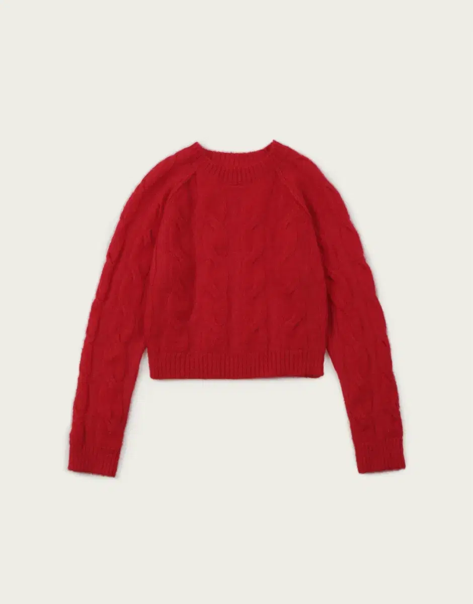 리본빛 RIBBONBIT Praga Cable Knit Red