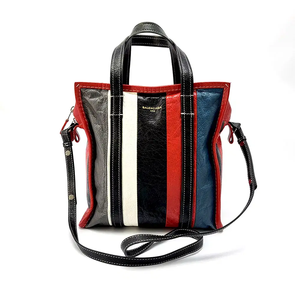 Balenciaga Bazaar Bag Small Multicolor Red Black Tote Crossbody Shoulder Bag Bazar