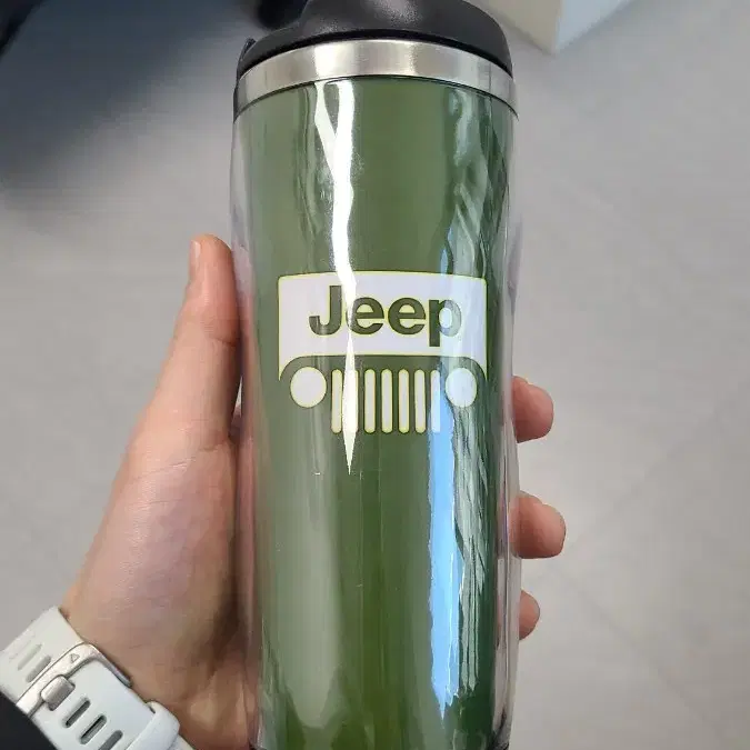 새상품 지프 jeep 자동차 브랜드 로고 텀블러 컵 선물용