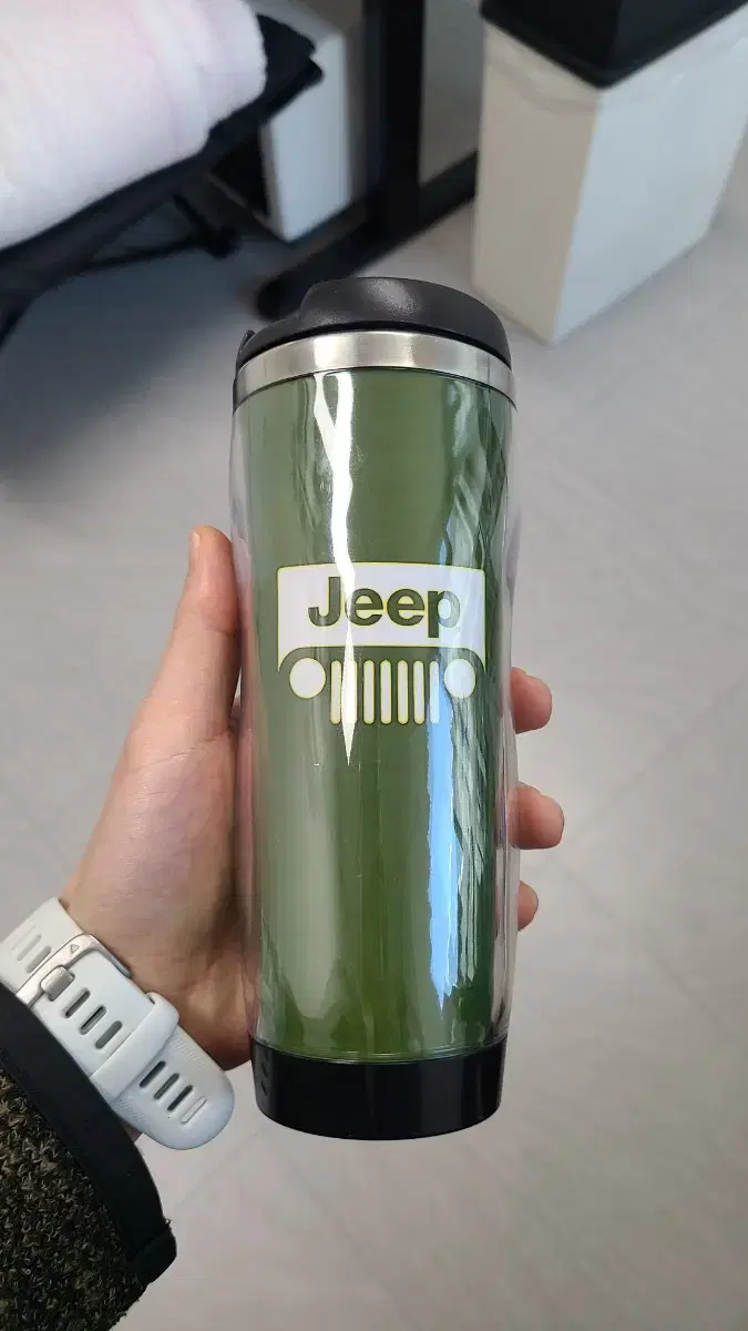 새상품 지프 jeep 자동차 브랜드 로고 텀블러 컵 선물용