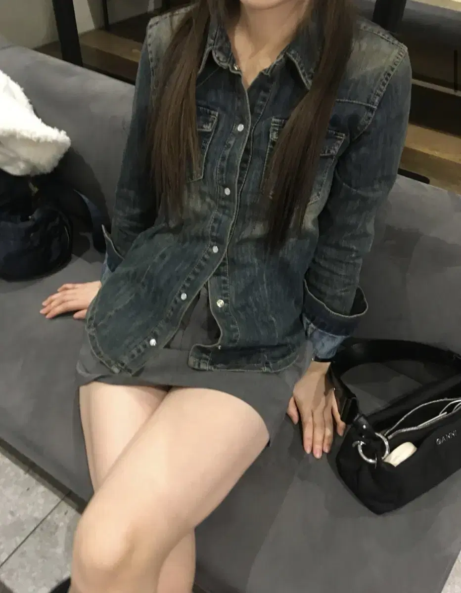 아워캐비넷 teen denim shirts 데님 셔츠