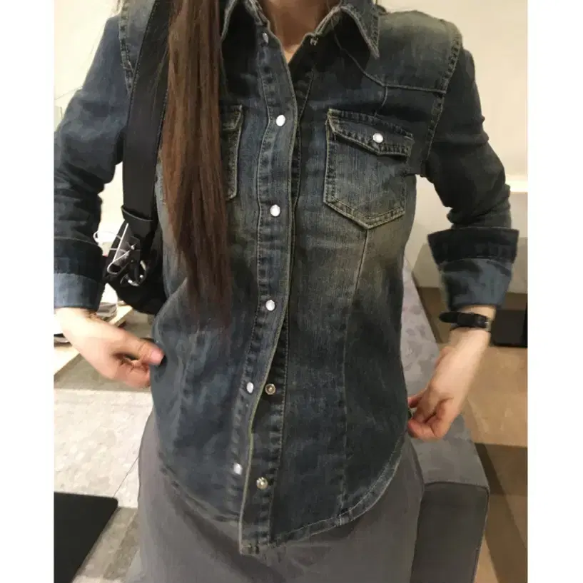 아워캐비넷 teen denim shirts 데님 셔츠